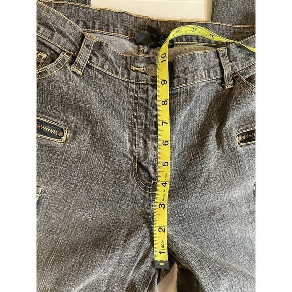 INC International Concepts Cargo Jeans Size 12 Grey Straight Leg 9 Pockets - Picture 9 of 10